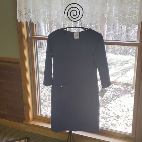 Papillon Blanc Blue Long Sleeve Unique Bubbled Event Sz. XS Dress - Picture 1 of 9